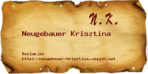 Neugebauer Krisztina névjegykártya